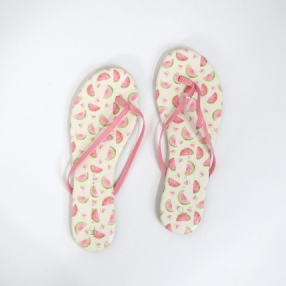 LAUREN CONRAD VALENCIA WaterMelon Flip Flops white pink new 🍉🍉🍉🍉🍉🍉